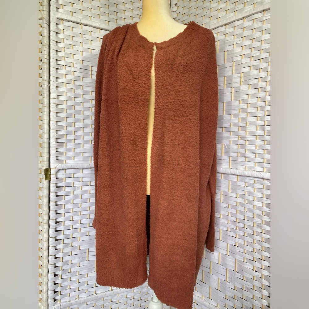 NWT Hem & Thread Cloud Brushed Luxe Soft Cardigan Beautiful Rust Color - Picture 4 of 15